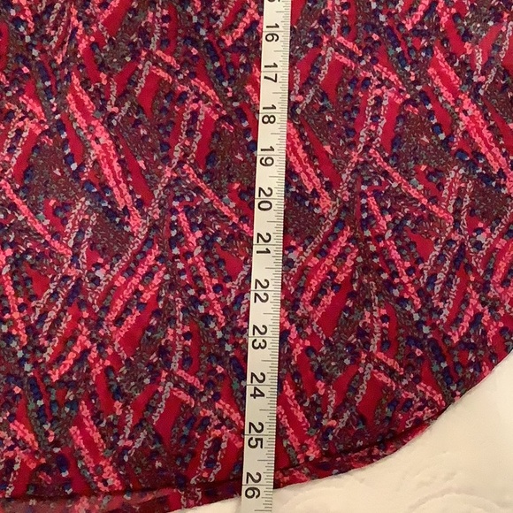 Fun2Fun Sheer, Berry Colored, Split Neck Blouse Size S - Picture 13 of 14